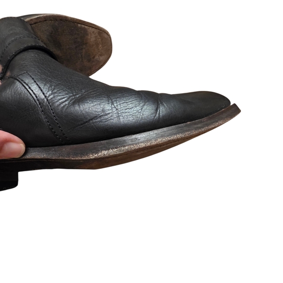 Donald J. Pliner Zaccaro Men's Black Leather Buckle Boots Size 9 - Picture 5 of 9